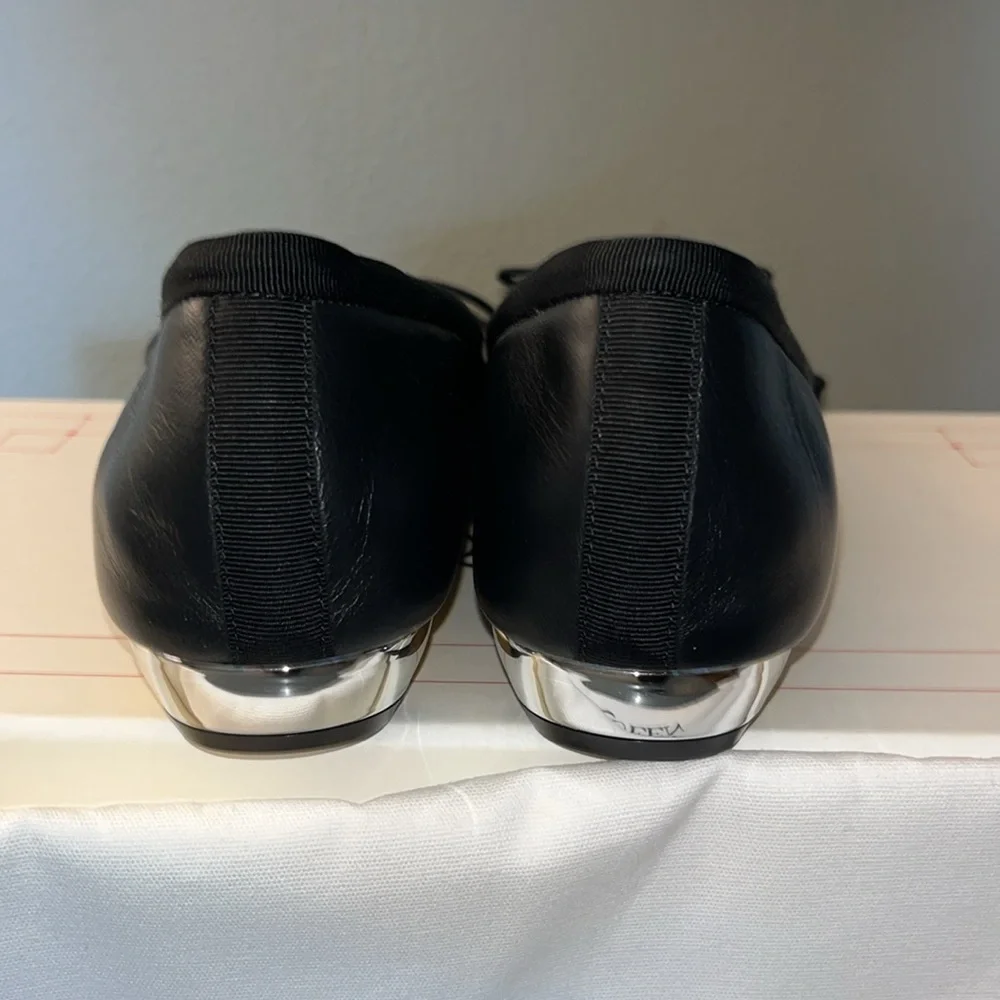 Alexander McQueen Armadillo Leather Black Ballerina Flats NIB EU sz 37.5 / 7.5